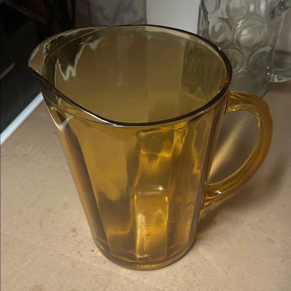 Amber Glass Pitcher